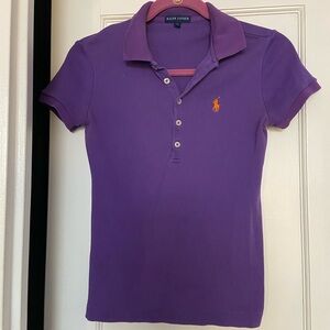 Ralph Lauren Purple Polo with Orange Emblem